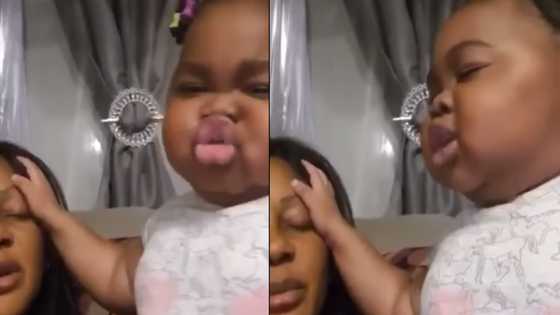 Cute girl captured in video pouring serious 'tongues' on her mother; many react massively