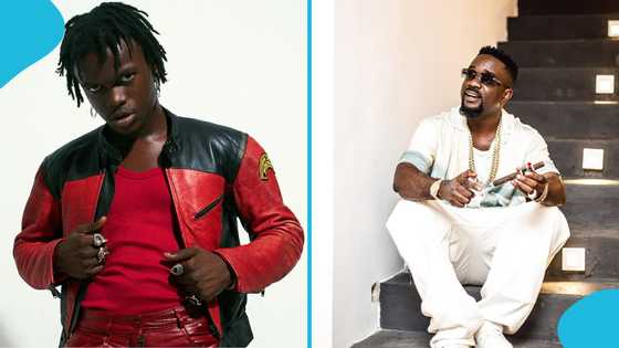 Kojo Blak screams for joy and dances after hearing Sarkodie's verse on upcoming song
