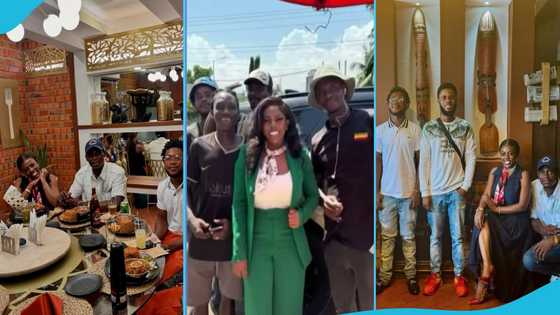 Nana Aba takes street boys who sell coconut out for dinner in adorable photos