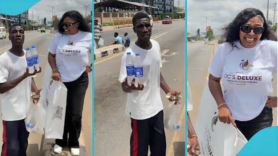 Lady surprised after meeting pure water vendor who speaks fluent English
