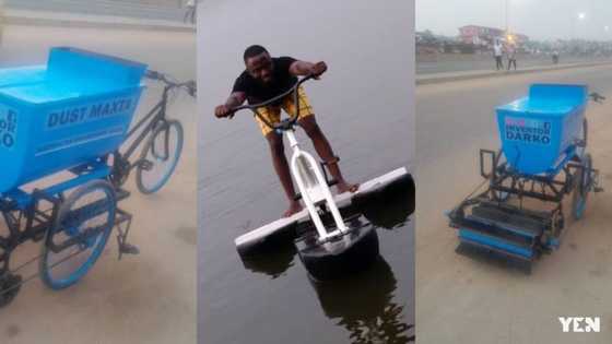 Ghanaian who invented water bike invents rubbish & dust-collecting bike