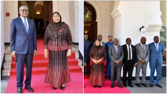 Money meets power: Photo of Africa's richest man Dangote & Tanzania's first female president stirs reactions