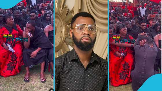 Reverend Obofour in tears at mother's one-week observation, wife console's him