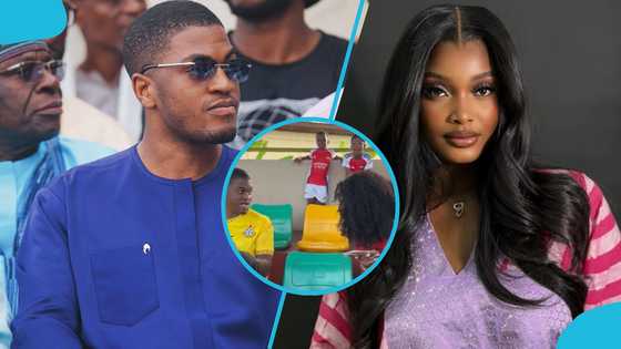 Sharaf Mahama steps out with his girlfriend Jasmine Djang as they attend a football event in East Legon