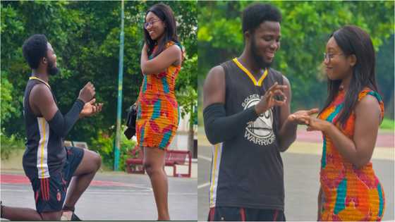 Handsome man proposes to pretty girlfriend; viral photos, video heap mixed reactions