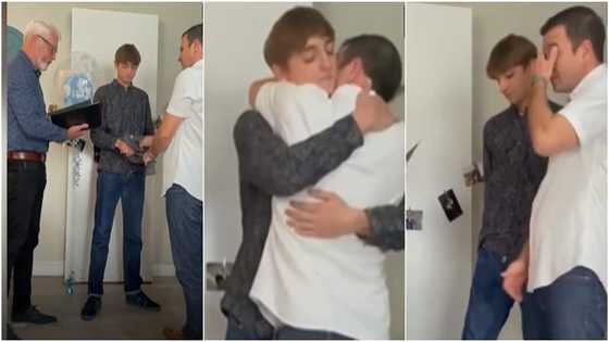 Man emotional in video as 18-year-old stepson organises adoption ceremony