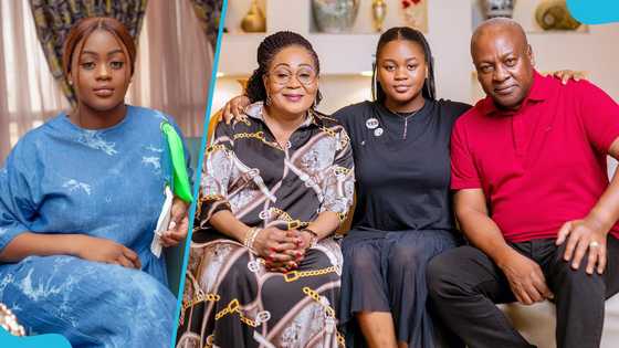 Farida Mahama shows humble side, helps her parents serve food at Thanksgiving Service, video melts hearts