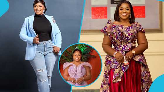 Piesie Esther turns heads in structured lace dress for her birthday photoshoot