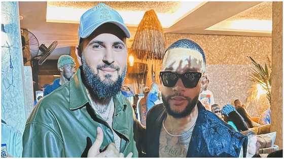 DJSKY & Atletico Madrid forward Memphis Depay at HEY IBIZA WAVE II Festival in Ghana