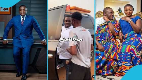 Sam George folds fat cash into a fan's hand, GH reacts: "Your hardworking wife will catch you"