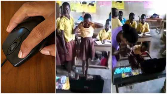 It's her 1st time: Schoolgirl cries, fears for her life as teacher introduces computer mouse in class in video