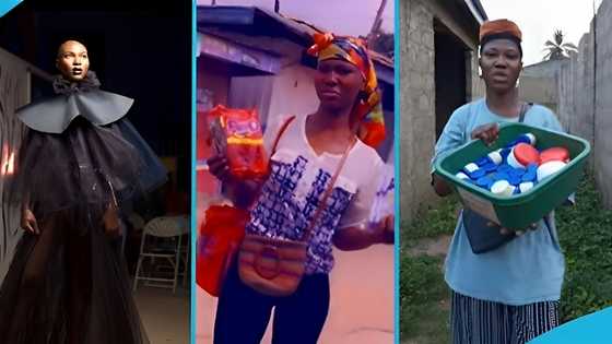 Ghanaian model turns hawker, spotted selling biscuits and creams in traffic