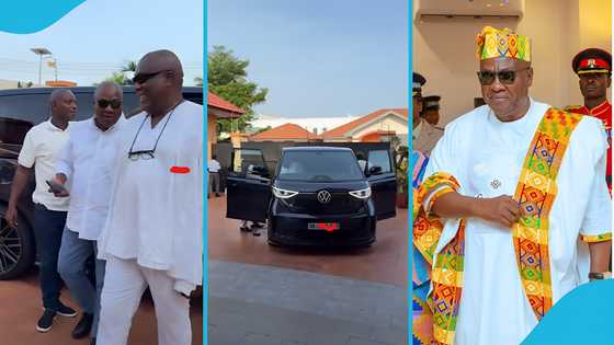 John Mahama ditches presidential convoy for regular VW car, travels without security