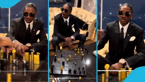 Cheddar’s son Lincoln flaunts an expensive AP wristwatch as he plays chess with his friends