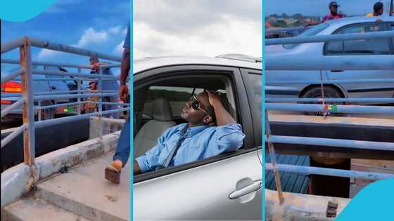 Driver uses footbridge with his car, pedestrians stop him: "I was using Google Maps"