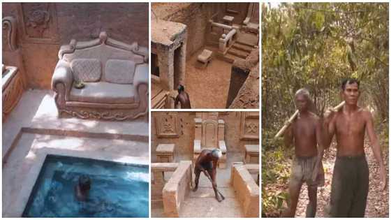 4 Men Build Big Fine House with pool in Village Using only Mud, Video Goes Viral