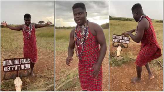 Popular Ghanaian YouTuber Wode Maya jumps from Kenya to Tanzania without a passport in hilarious video