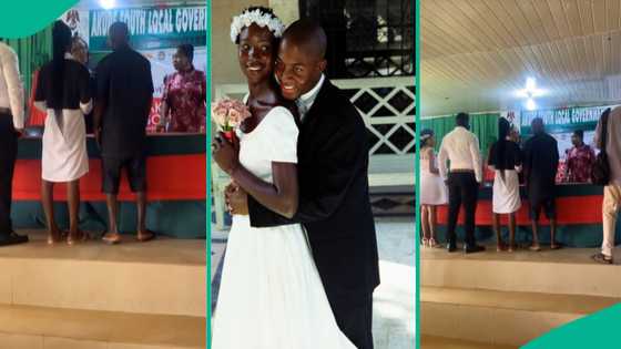 Couple goes to court wedding with modest dressing, receives mixed reactions from people