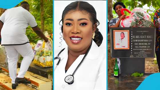 Dr Grace Boadu's family and friends visit her burial site to celebrate her birthday, video evokes sadness