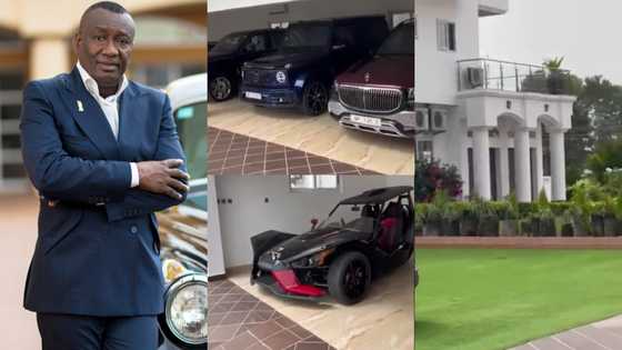 Dr Ofori Sarpong opens up stadium-sized mansion ahead of X'mas, flaunts 'too many' cars in video