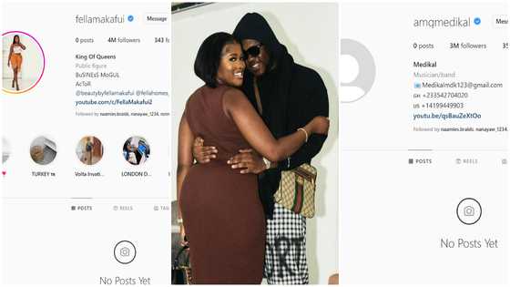 Fella Makafui and Medikal divorce rumours spark after cryptic messages cause stir online, details emerge