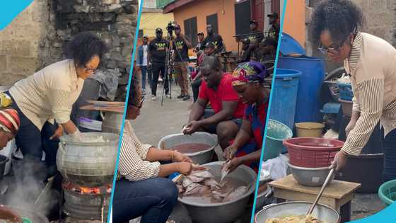 Empress Gifty prepares Ga kenkey with vendors at dawn for new Ucook show episode