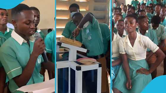 Drama as aspiring Dining Hall Prefect walks in to read manifesto with cooking utensils, loaf of bread, etc