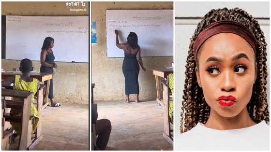 What a wow: Pretty GH teacher wearing casual body-hugging dress in class sparks reactions