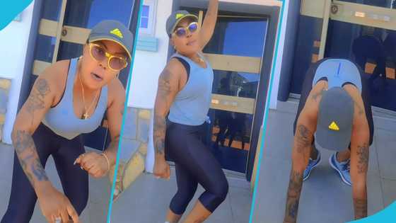 Afia Schwarzenegger does pushups, jogs and throws punches in hilarious video