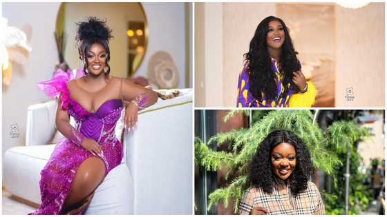 Ghanaian actress Jackie Appiah shows off her new bone straight hairstyle and ripped stylish jeans