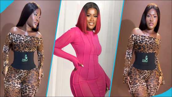 Fella Makafui shows off curves in tight see-through leopard print jumpsuit, peeps gush over her curves: "See body"