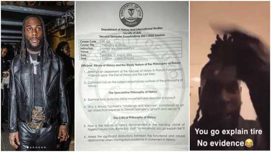 "No evidence, you go explain tire": Burna Boy's popular saying appears in UNIUYO exam, question paper goes viral