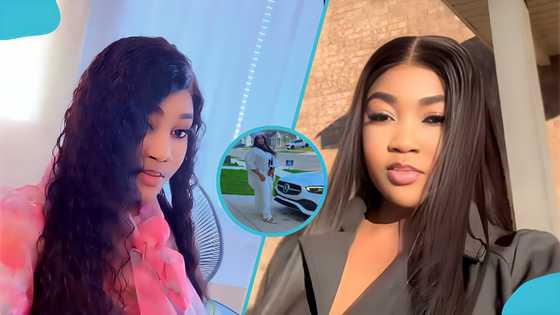 Ghanaian lady celebrates husband who relocated her to the US, flaunts new car he bought her