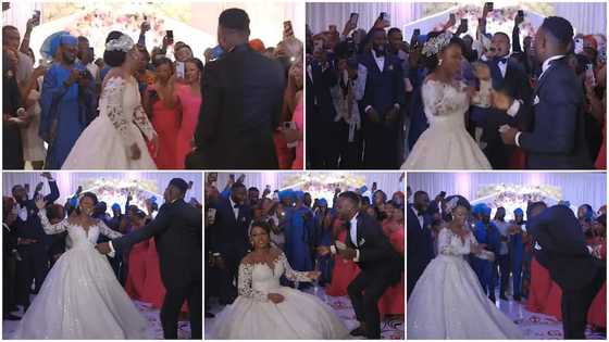 Wife Can Dance: Bride Shows Off Legwork Despite Big Wedding Gown, Husband Rains Dollars on Her in Viral Video