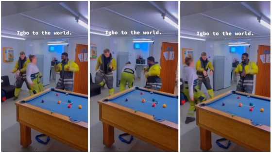 Oyinbo lady & man dance to Igbo song, she turns, rolls her waist in funny video, many react