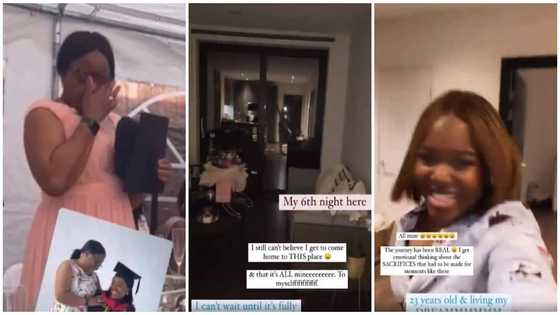 Beautiful lady gets emotional in video as she becomes a house owner at 23