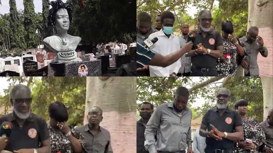Ebony's mother breaks down as family visit singer's tomb on 3rd anniversary; sad video drops