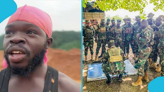 Soldier chasing an illegal miner gets stuck in the mud, asks galamseyer for help