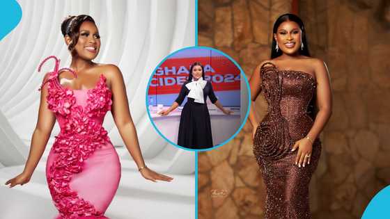 Heavily pregnant Berla Mundi looks terrific in a stylish black dress with scoop detail scarf neckline