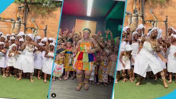 Afronitaa dances Kpanlogo effortlessly in a viral video: "You've made Ghanaian dance look so beautiful"