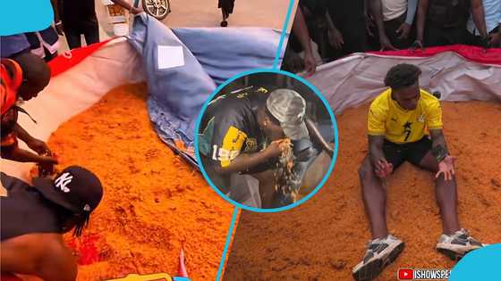 Video shows Ghanaians eating jollof after IShowSpeed backflips into it