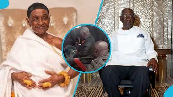 Kufuor joins Otumfuo to mourn, attends Asantehemaa’s 1-week observance, video