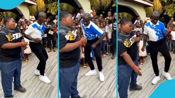 Kofi Amoabeng throws a party for brilliant kids in Kukurantumi, dances like Michael Jackson