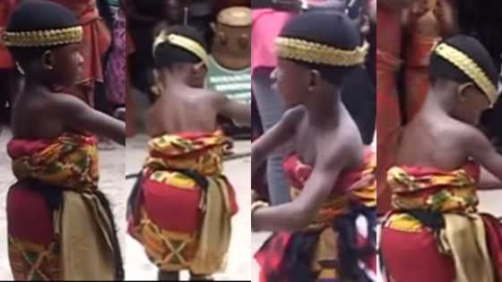 Video of talented GH girl skilfully dancing 'adowa' at a ceremony goes viral; many are impressed