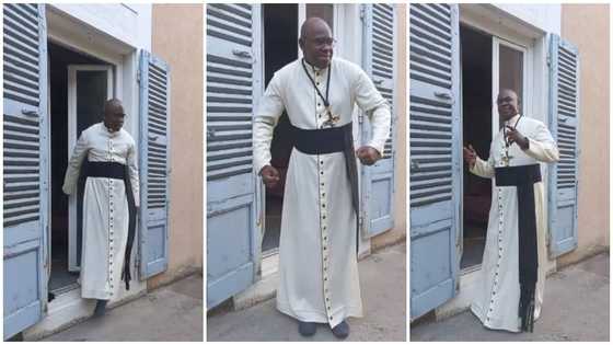 He's got moves: Lovely video of a reverend father dancing to Buga surfaces online, gets Nigerians talking