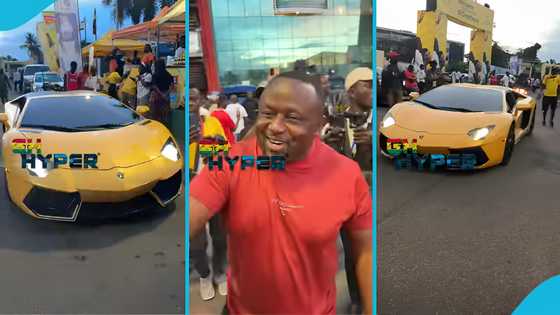 Ghana vs Comoros: Popular GH business mogul Rob Definition drives sleek Lamborghini to stadium