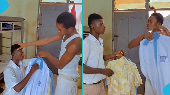 SHS student prays for his junior and gifts him school uniforms after taking his final WASSCE paper