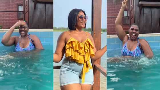 Abena Korkor intentionally opens her legs so wide for everybody to see while swimming; video causes stir