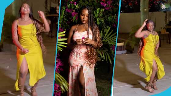 Afronitaa slays like a Miss Malaika queen in a yellow dress while dancing in high heels: "Best dancer in GH"