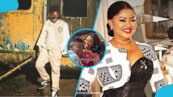 Shatta Wale's son Majesty looks big and grown, warmly hugs Nana Ama McBrown in video